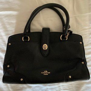 Coach Mercer Black Leather Satchel